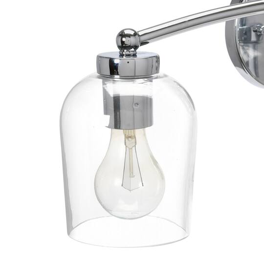 Hello Honey® Robert Stevenson Lighting Adrian Metal & Clear Glass 3-Light Vanity